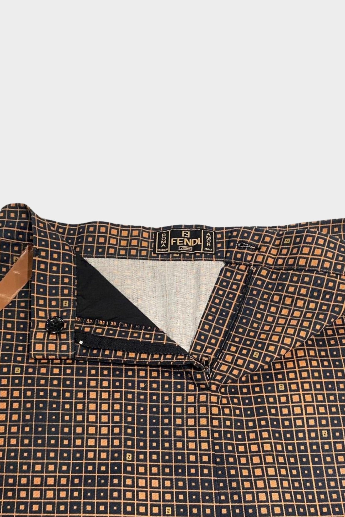 Fendi Vintage Monogram FF Brown Skirt