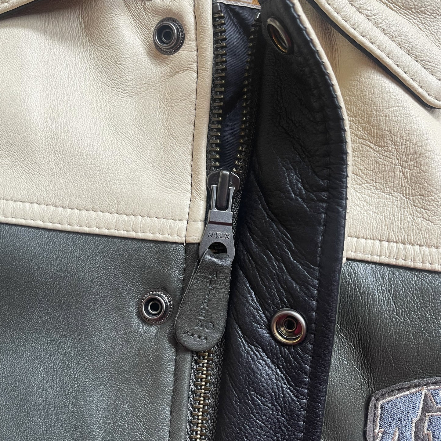 Avirex Wild Bears Leather Varsity Jacket - XXL | XXL, Khaki