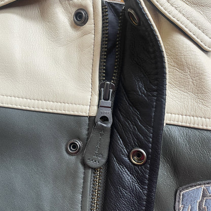 Avirex Wild Bears Leather Varsity Jacket - XXL | XXL, Khaki