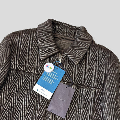 Prada Milano 2006 Runway 3D Ruched Leather Zigzag Jacket - IT48 | Default Title, Multicoloured