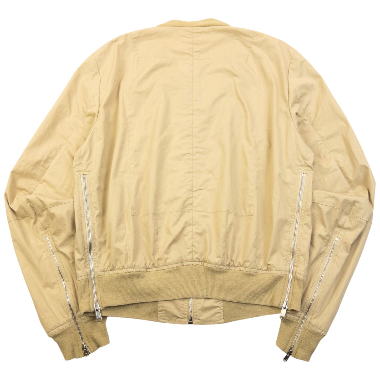 Vintage 2000s YSL Yves Saint Laurent By Tom Ford Multi Zip Bomber Jacket Size S | Small, Beige