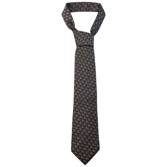 Vintage 2000s Burberry Monogram Silk Tie | O/S, Brown