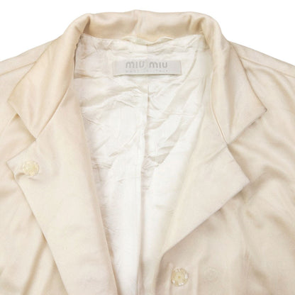Vintage 2000 Miu Miu Longline Jacket Womens Size M | Medium, Cream