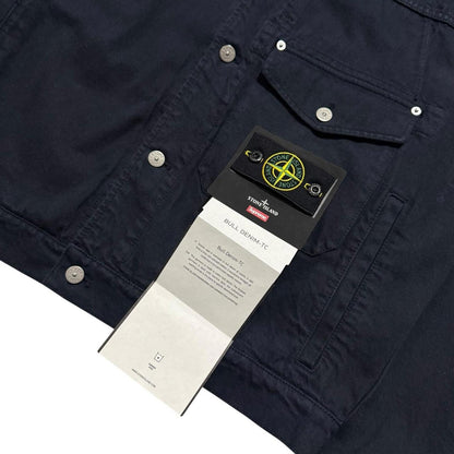 Stone Island Supreme Navy Bull Denim Jacket | Large, Navy