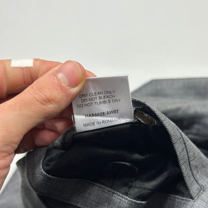 Hardy Amies AW07 Ripstop Grid Asymmetrical Harrington Jacket - M | Default Title, Grey