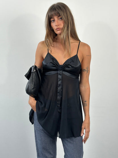 Victoria’s Secret 2000s Satin Sheer Slip Top - S