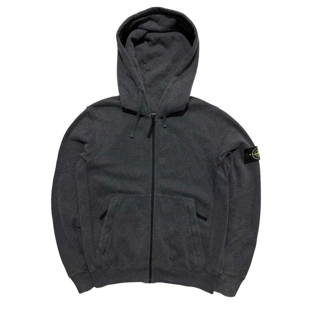 Stone Island Grey Zip Up Hoodie