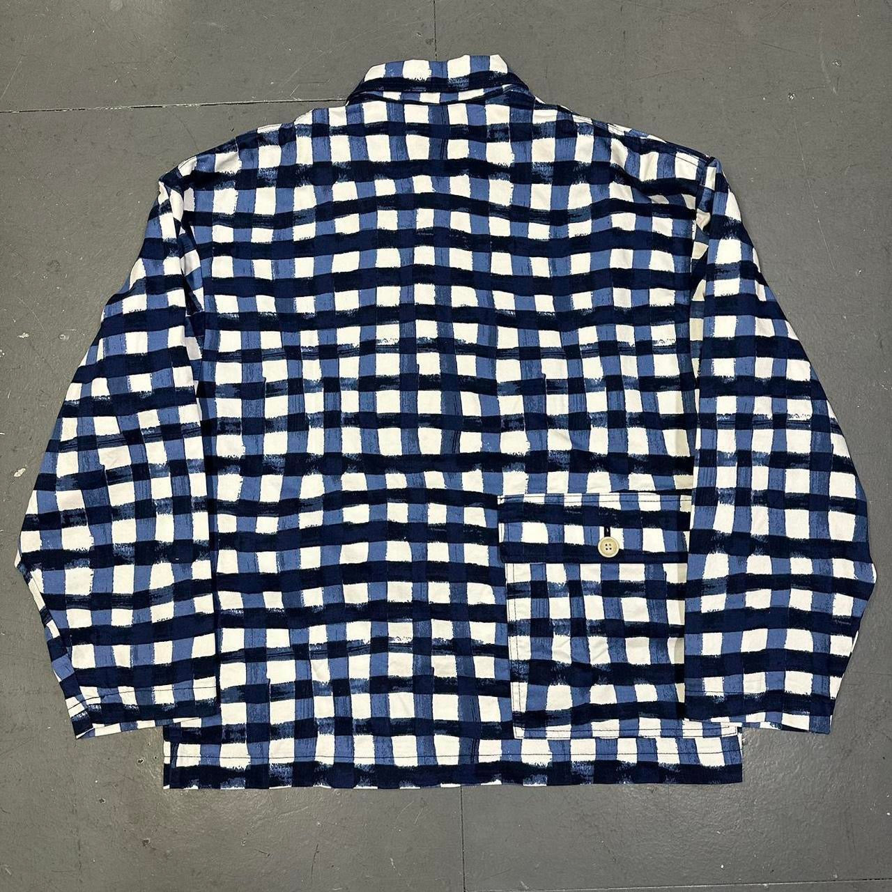 Uniqlo X Marni Collared Check Jacket In Blue & White ( S )