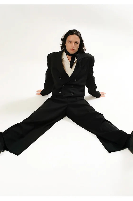 Vintage 1980s Cropped Double Breasted Blazer - M