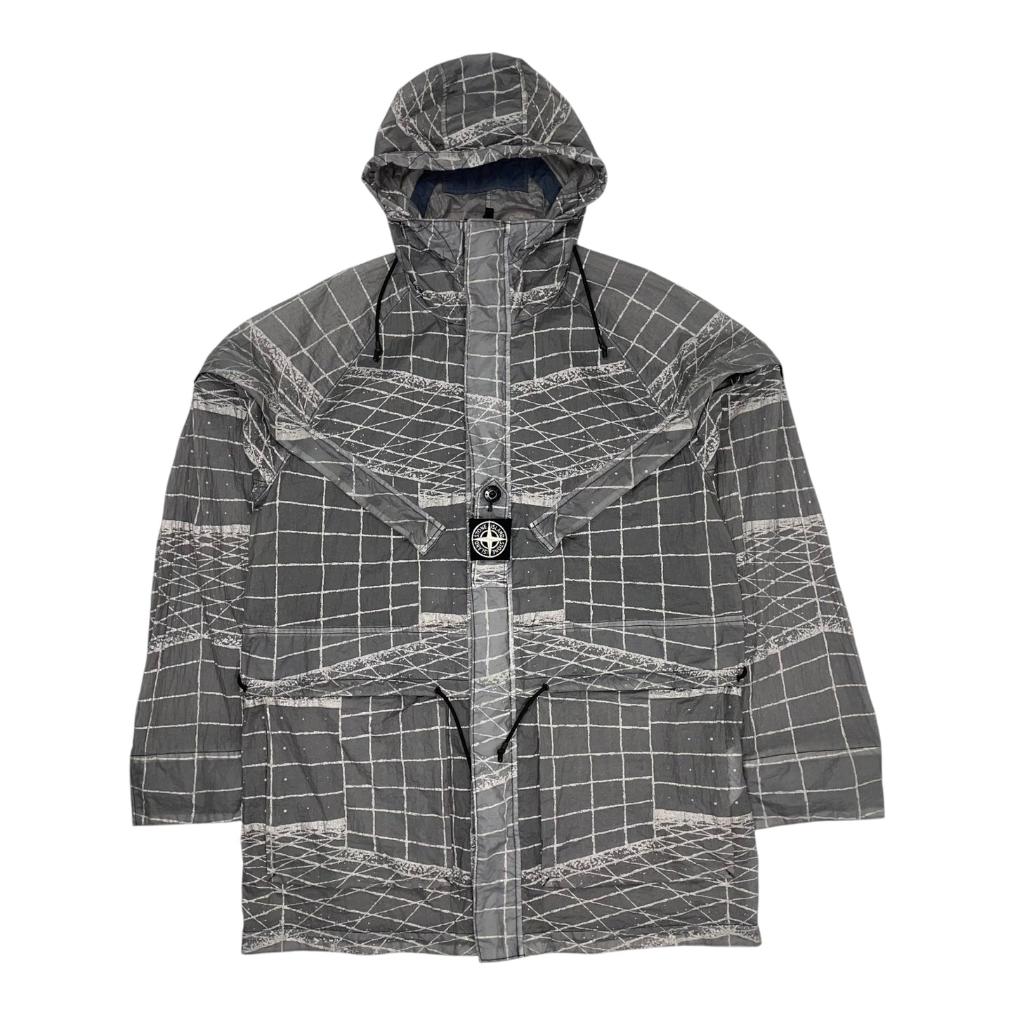 Stone Island Reflective Grid on Lamy-TC Jacket, Size Medium | O/S, Grey