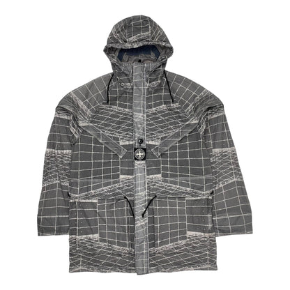 Stone Island Reflective Grid on Lamy-TC Jacket, Size Medium | O/S, Grey