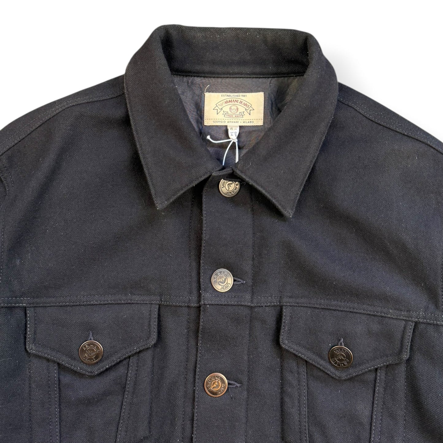 1990's Armani Jeans Trucker Jacket (M) | Medium, Navy