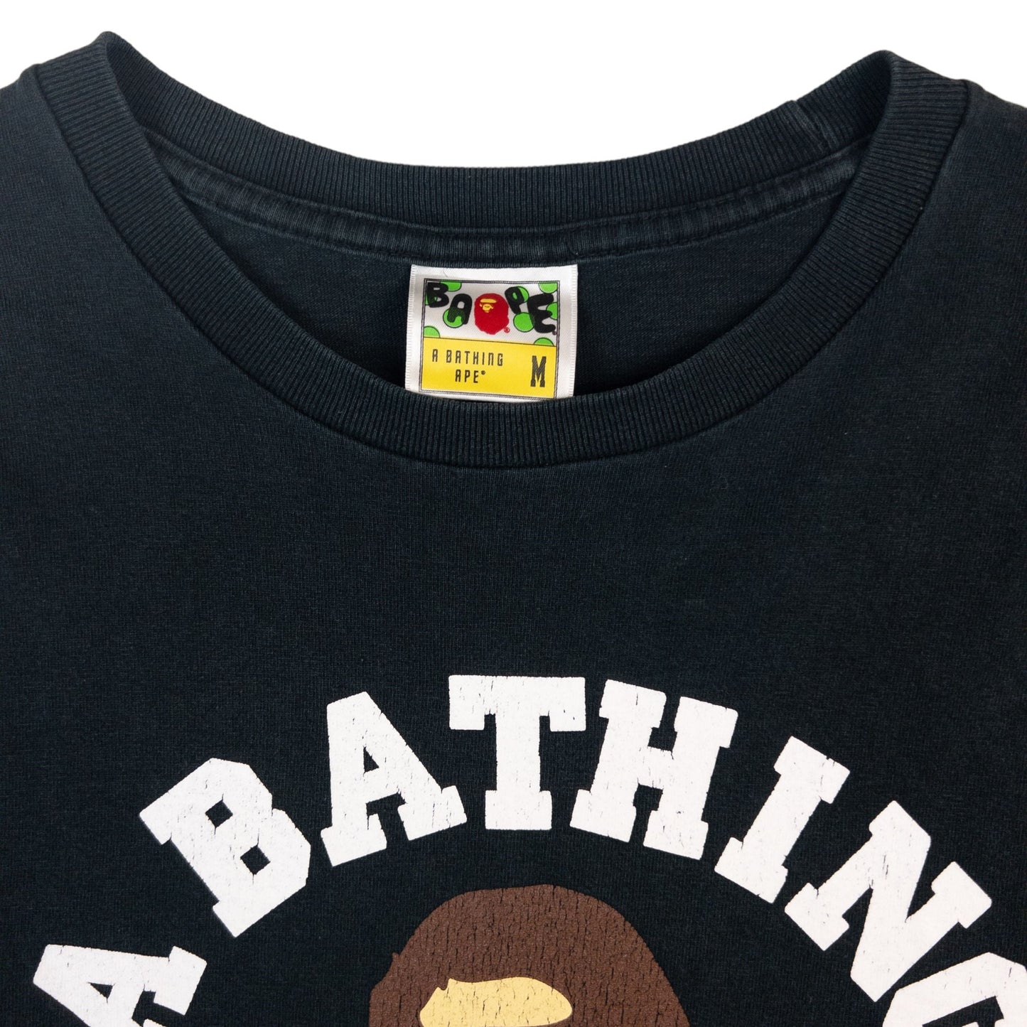 Vintage Bape College Logo T Shirt Size M