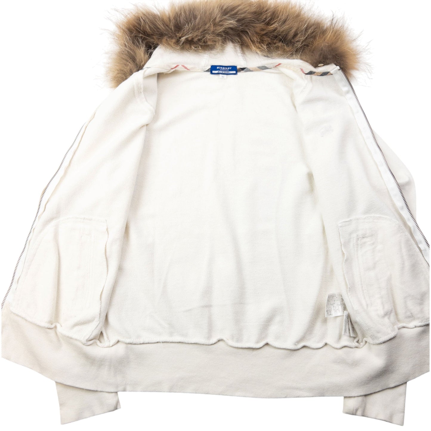 Vintage 2000s Burberry Blue Label Fur Trim Zip Up Hoodie Womens Size S | Small, Multicoloured