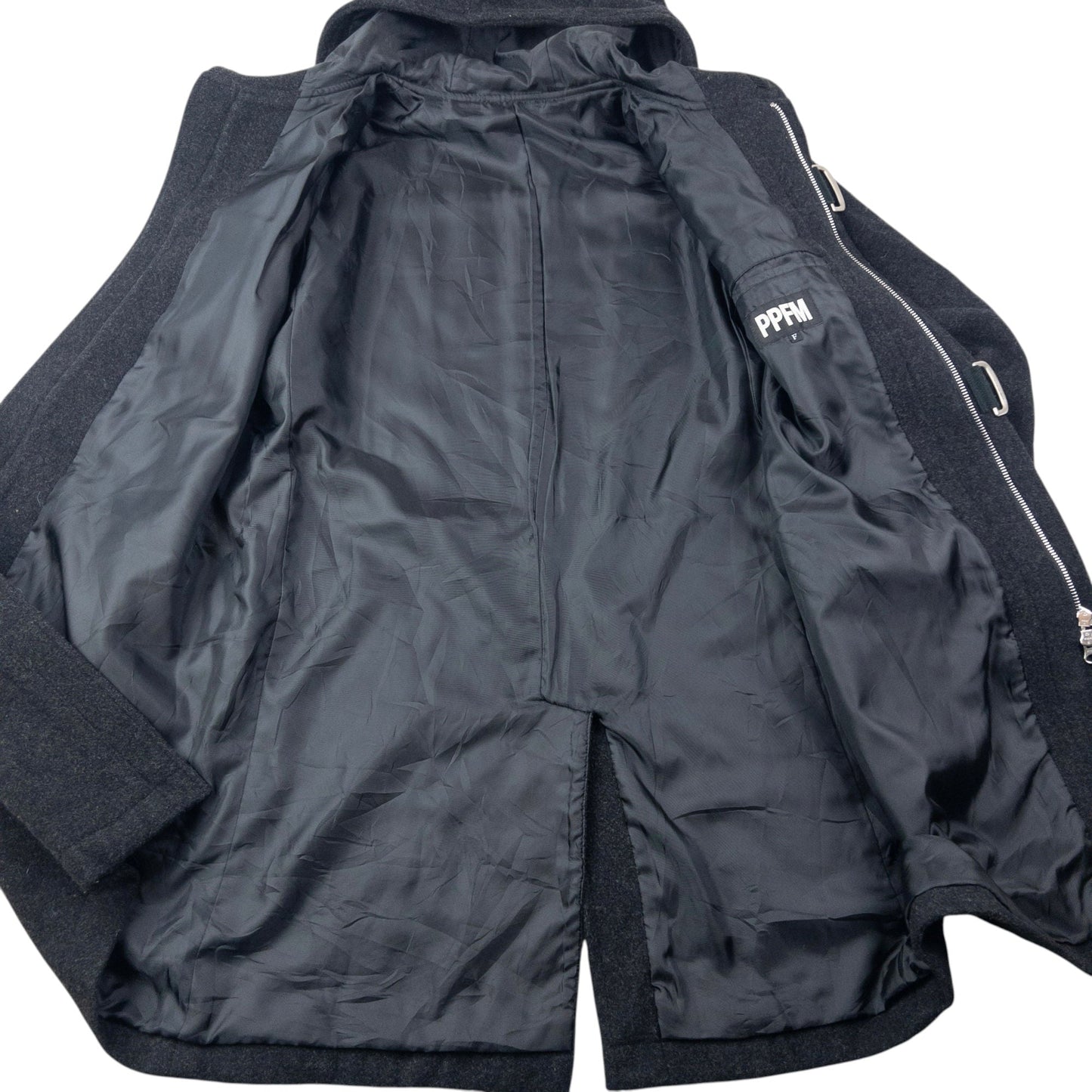 Vintage 2000s PPFM Zip Up Wool Jacket Size M | Medium, Black