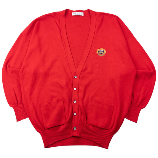 Vintage 90s Burberry Button Up Cardigan Size XL | XL, Red