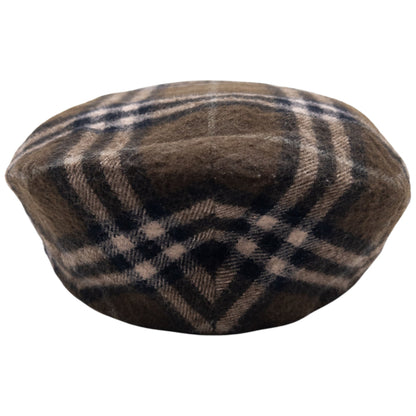 Vintage 90s Burberry Nova Check Wool Flat-Cap Hat | O/S, Brown