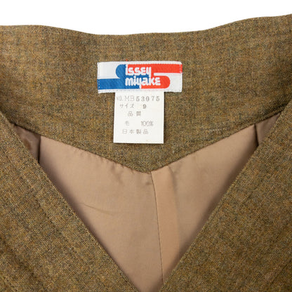 Vintage 80s Issey Miyake Pleated Wool Wrap Skirt Womens Size W25