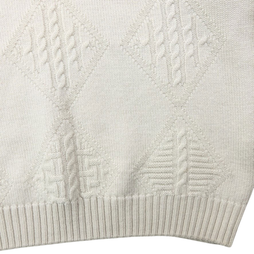 Vintage 90s Burberry Embroidered Wool Knit Jumper Womens Size S | Small, Cream