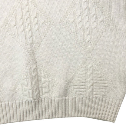 Vintage 90s Burberry Embroidered Wool Knit Jumper Womens Size S | Small, Cream