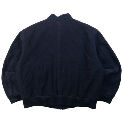 Vintage 90s Hugo Boss Cashmere Bomber Jacket Size L | Large, Navy
