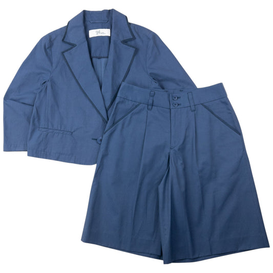 Vintage 2000s Issey Miyake 24 Cropped Jacket & Shorts Suit Set Womens Size S | Small, Blue
