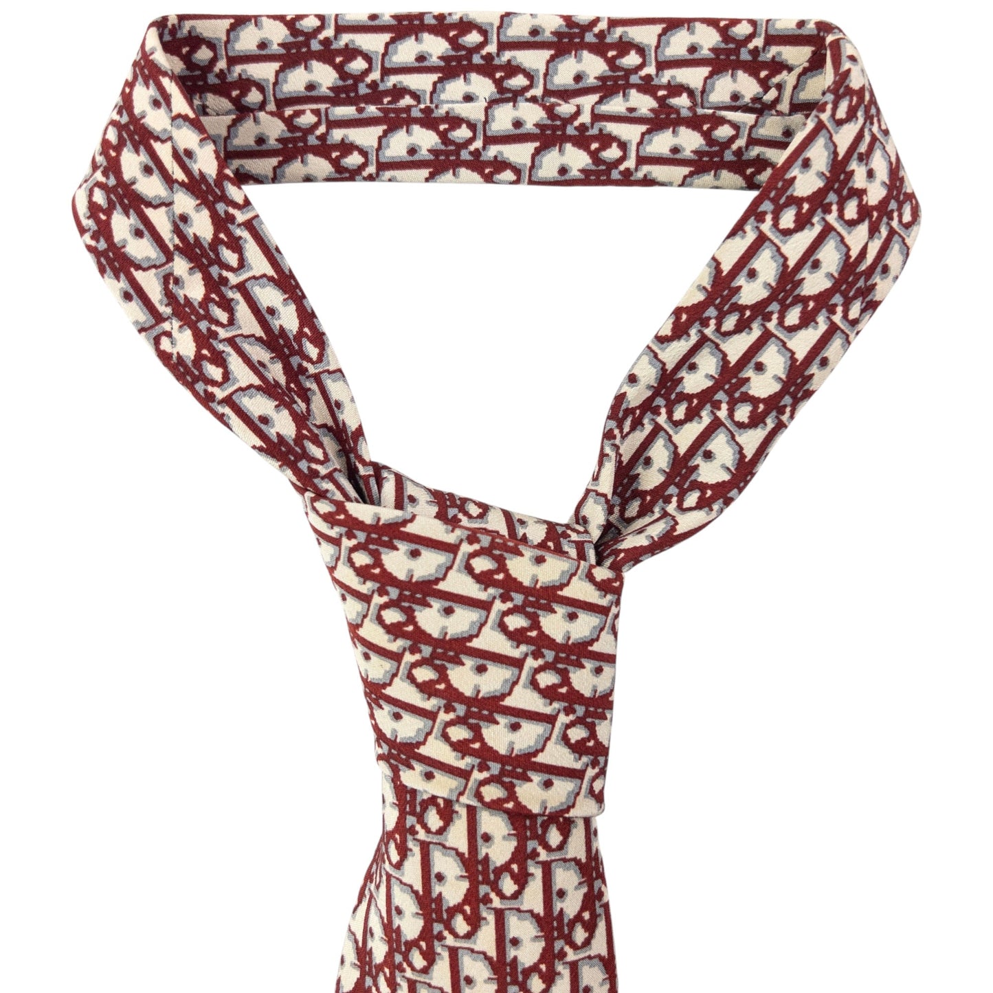 Vintage 90s Dior Monogram Silk Tie | O/S, Cream