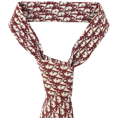 Vintage 90s Dior Monogram Silk Tie | O/S, Cream