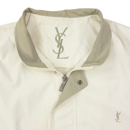 Vintage 90s YSL Yves Saint Laurent Harrington Jacket Size XL | XL, Cream