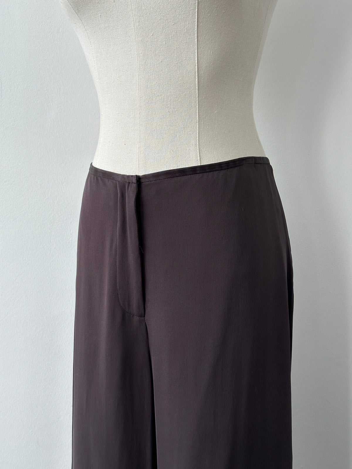 Vintage 2000s Pure Silk Wide Leg Trousers - W28