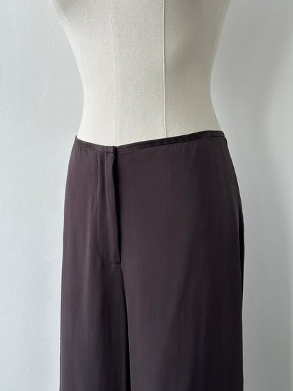 Vintage 2000s Pure Silk Wide Leg Trousers - W28