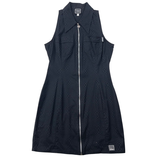 Vintage 90s Versace Jeans Couture Full Zip Collar Dress Womens Size M