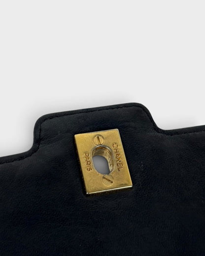 1980s Vintage Chanel Black Lambskin Diana Square Single Flap Bag 24K GHW | O/S, Multicoloured