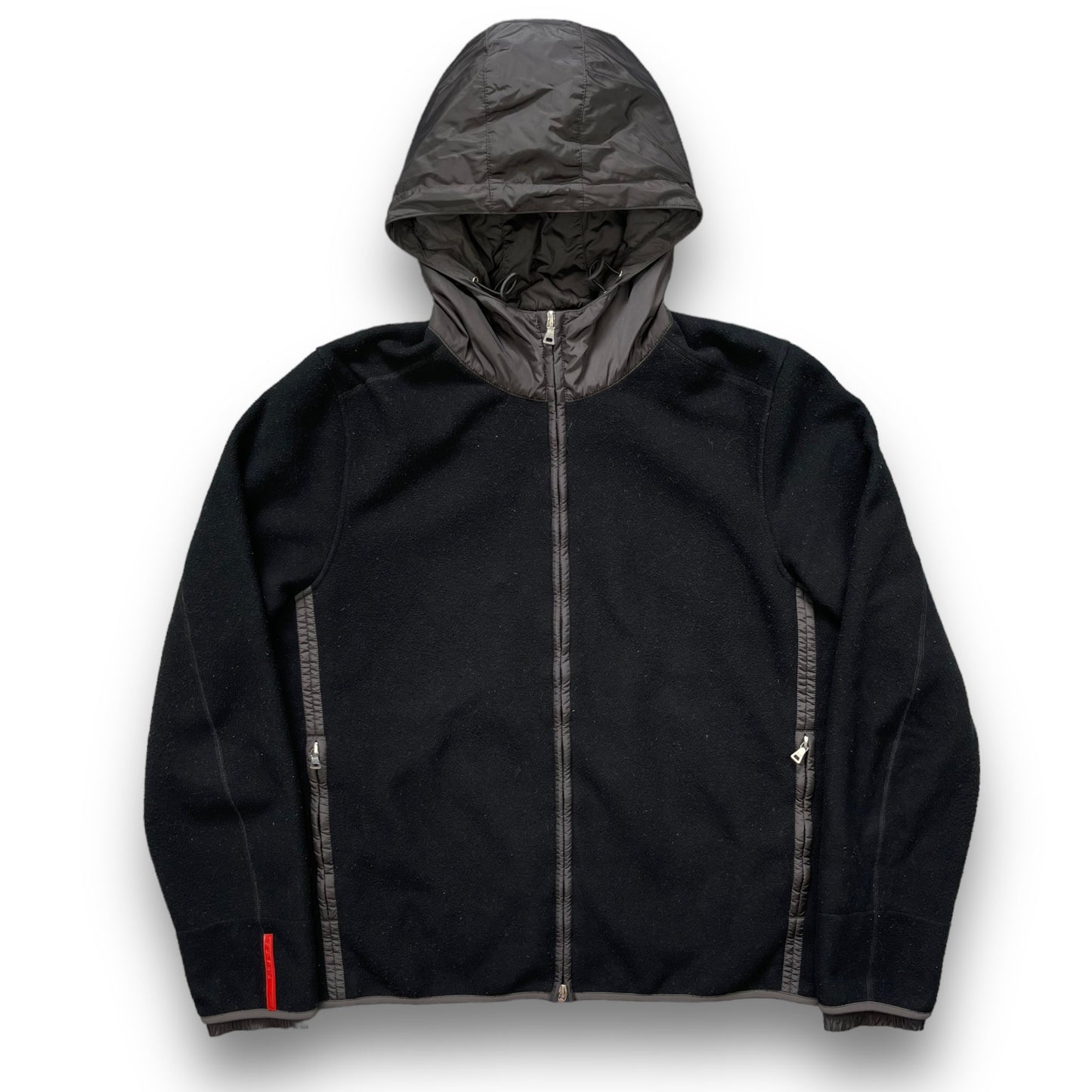 Early 2000's Prada Sport Hooded Fleece Jacket (M) | Default Title, Black