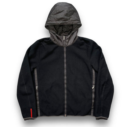 Early 2000's Prada Sport Hooded Fleece Jacket (M) | Default Title, Black