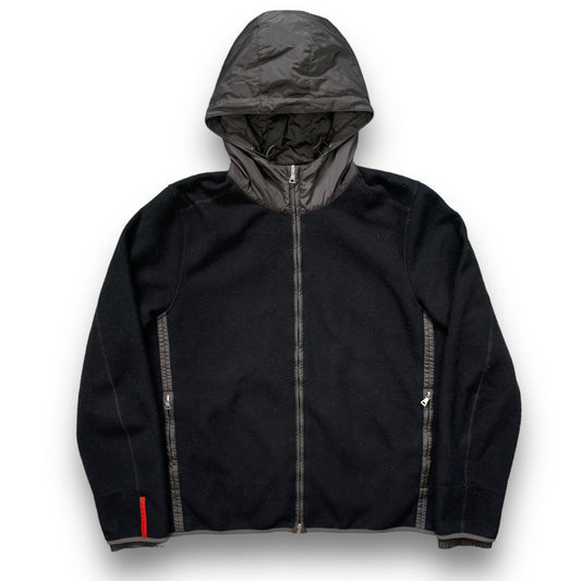 Early 2000's Prada Sport Hooded Fleece Jacket (M) | Default Title, Black