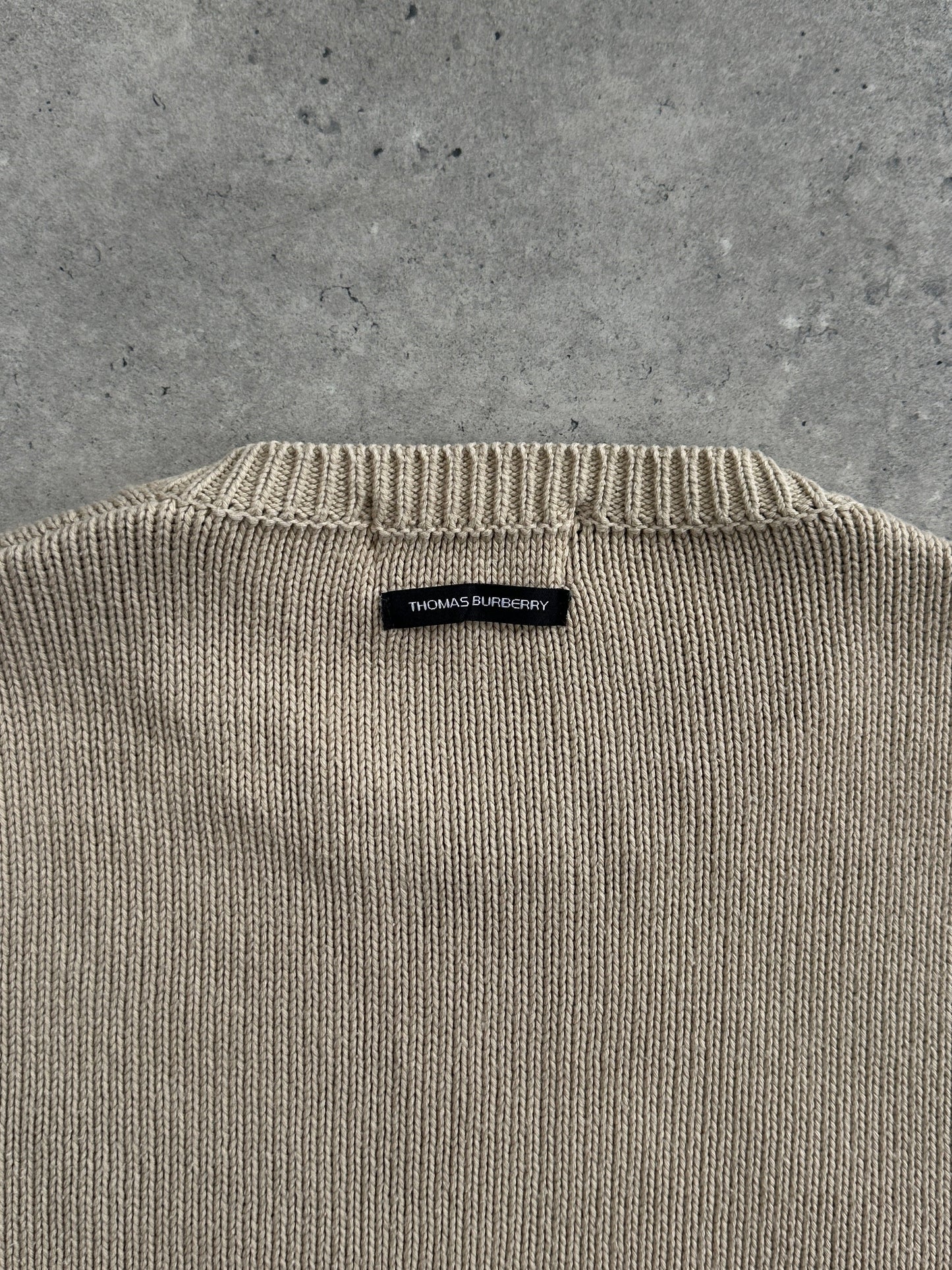 Thomas Burberry 2000s Cotton Knitted Logo Jumper - XS