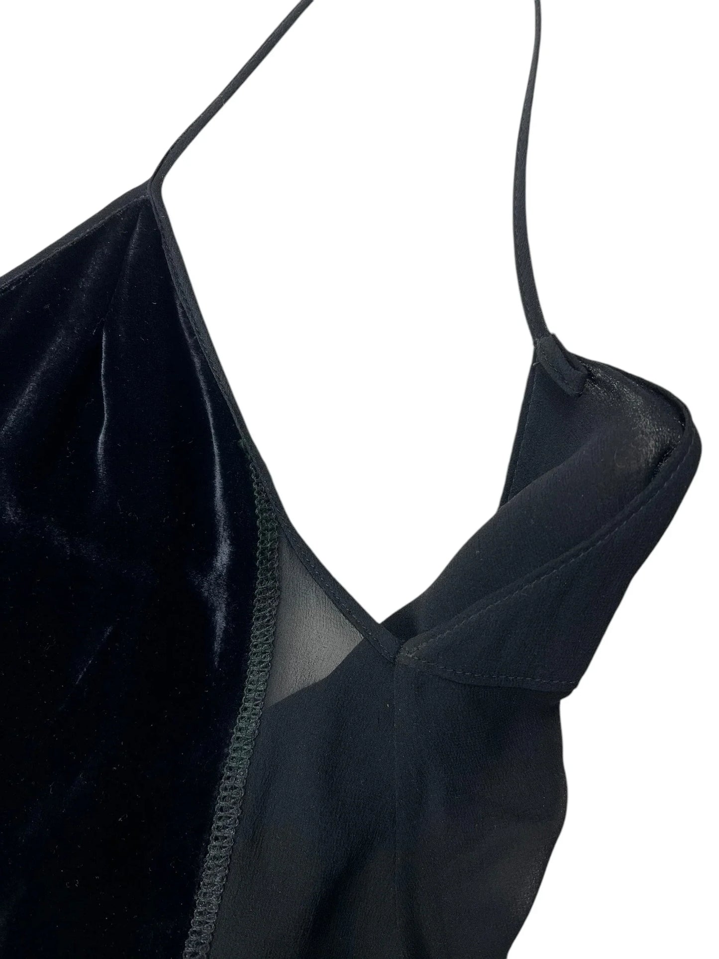Miu Miu 1990s velvet sheer slip dress
