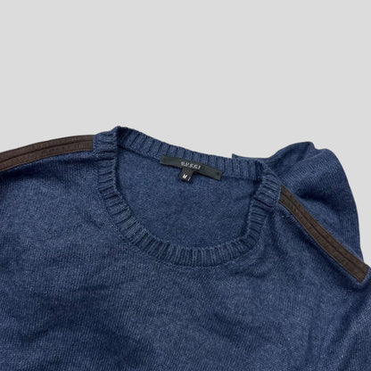 Gucci Mélange Alpaca & Angora Silk Lightweight Logo Knit Jumper - S | Default Title, Blue