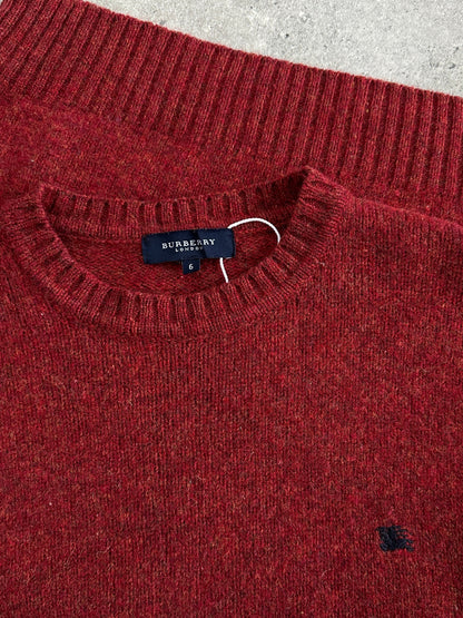 Burberry London 2000s Pure Wool Logo Knitted Jumper - M
