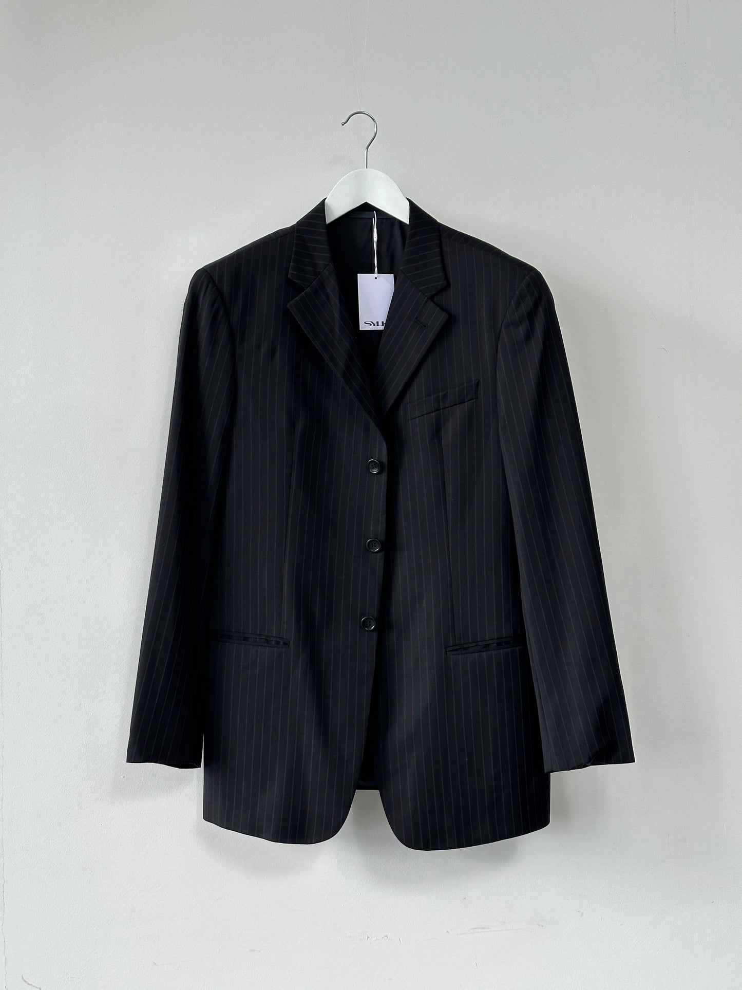 Armani Collezioni Pinstripe Pure Wool Single Breasted Blazer - 40R/L