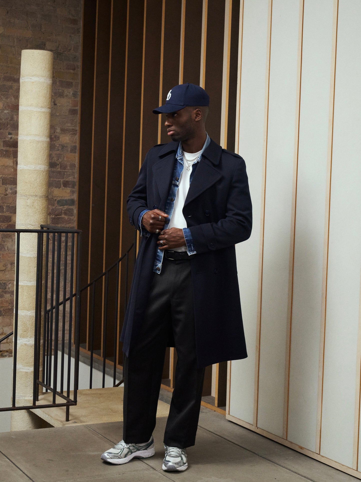 Vintage New Wool Twill Belted Trench Coat - XL