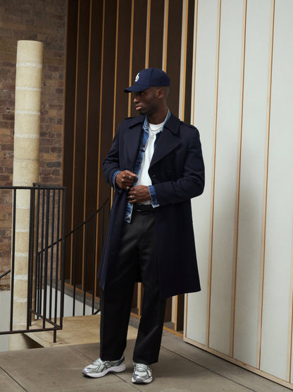 Vintage New Wool Twill Belted Trench Coat - XL