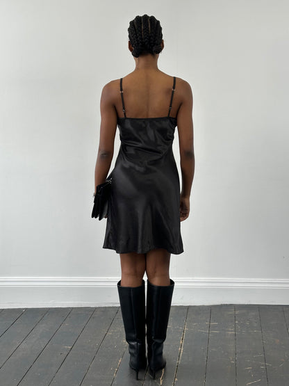 Vintage 2000s Lace Mini Slip Dress - M