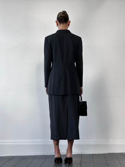 Jaeger 90s Pure Wool Two Piece Skirt Suit - M/W26