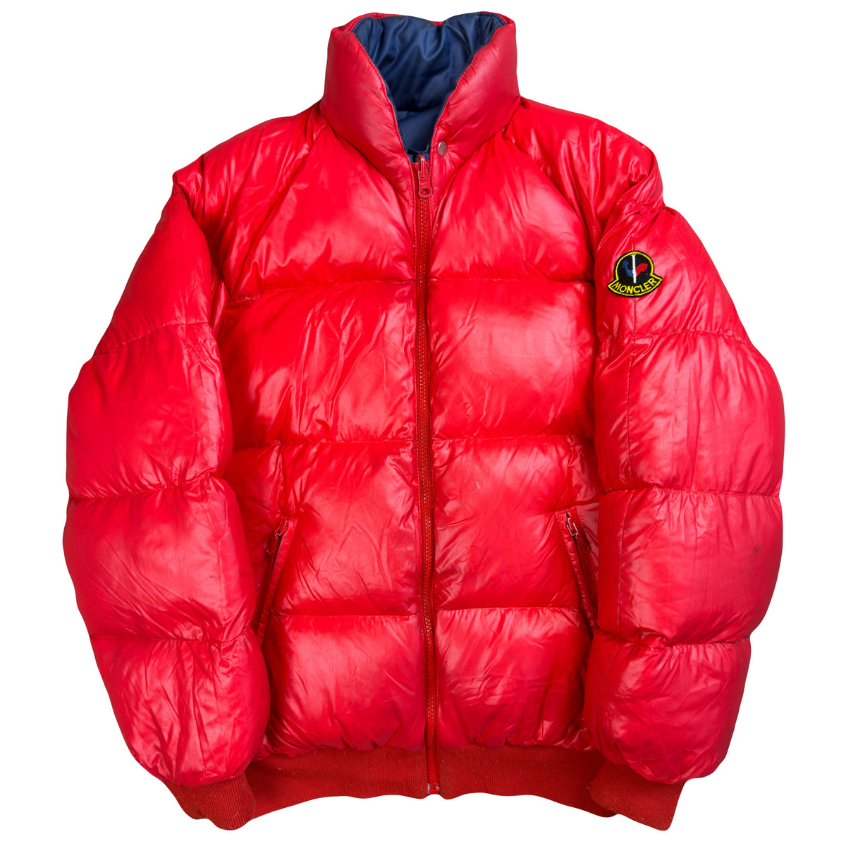 Moncler Reversible Puffer Jacket In Red & Navy (M) | Moncler, Navy