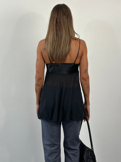 Victoria’s Secret 2000s Satin Sheer Slip Top - S
