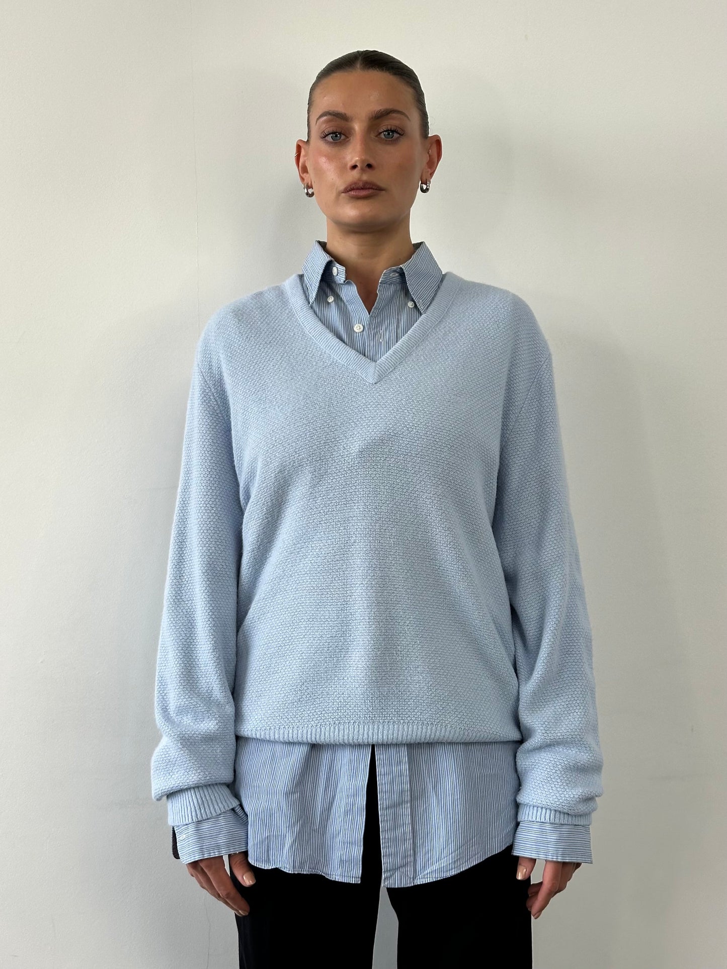 Christian Dior 1980s V Neck Logo Knitted Jumper - L