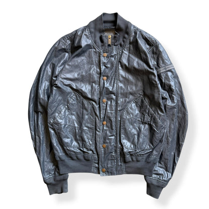SS2008 Stone Island Denims Waxed Bomber Jacket (M) | Default Title, Metallic Silver