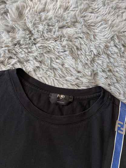 Fendi FF Zucca Roma Black Suspenders Logo T-shirt - M | O/S, Black